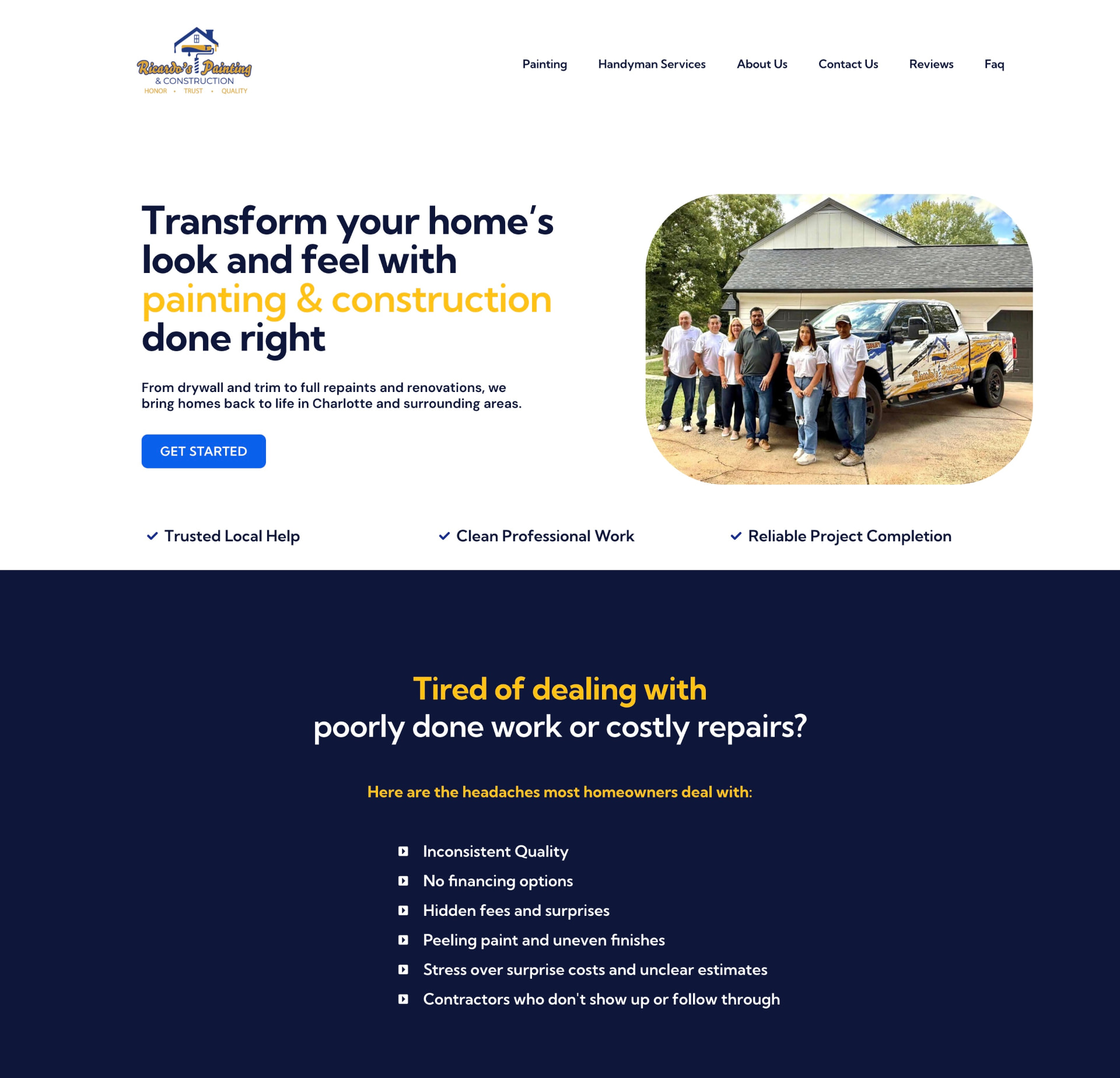 Client website screenshot