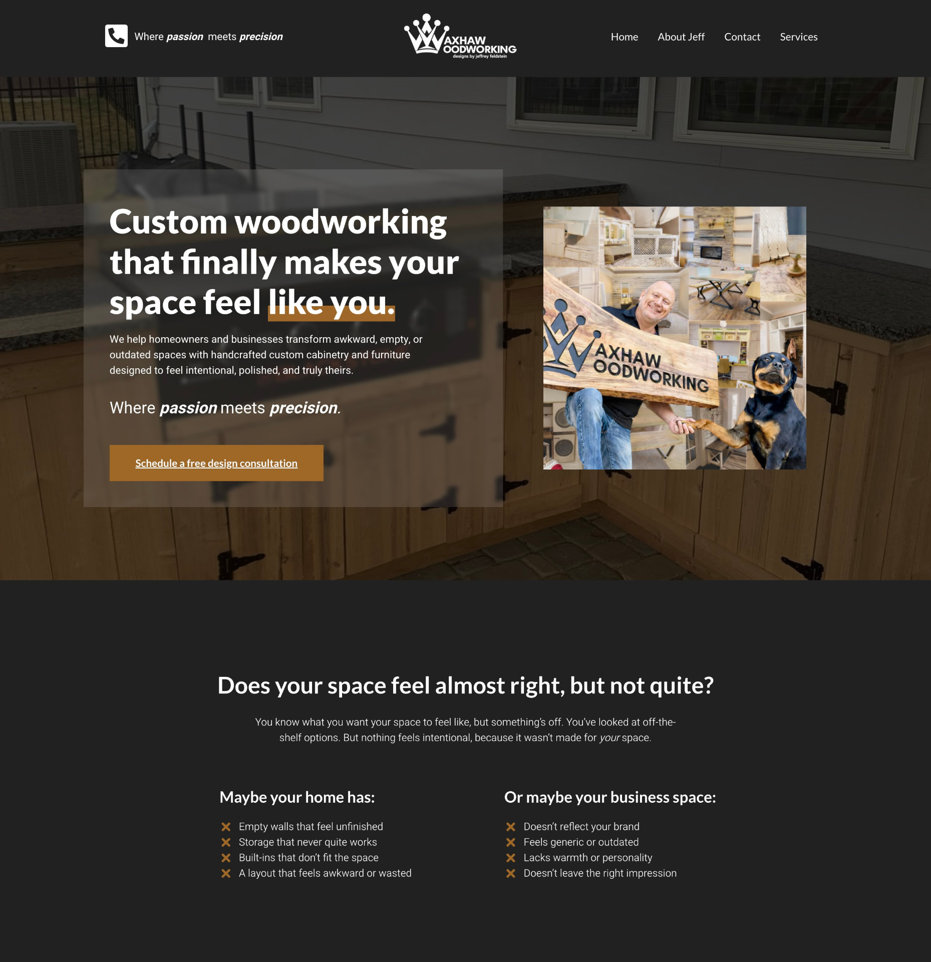 Client website shown on desktop