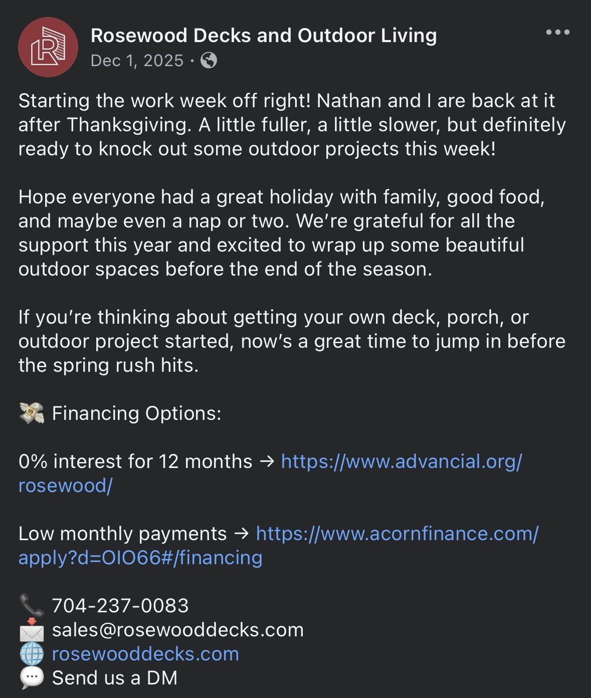 Full social media caption written for an HVAC company post